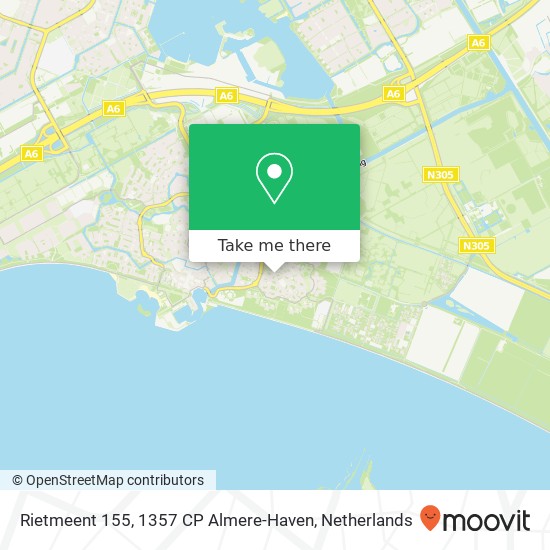 Rietmeent 155, 1357 CP Almere-Haven Karte
