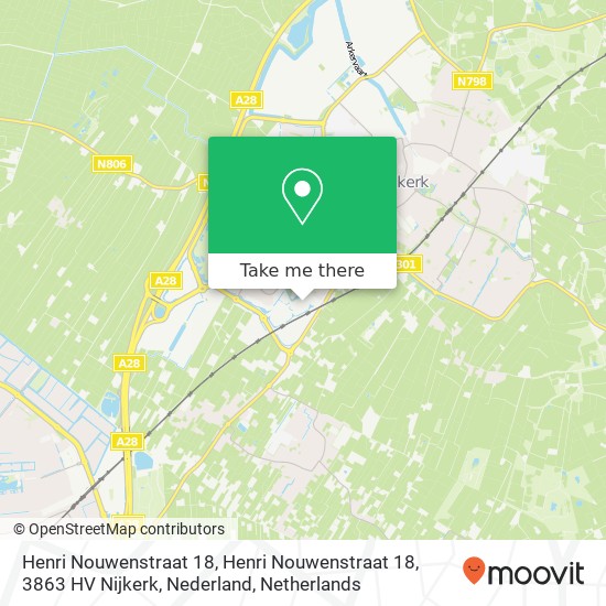 Henri Nouwenstraat 18, Henri Nouwenstraat 18, 3863 HV Nijkerk, Nederland Karte