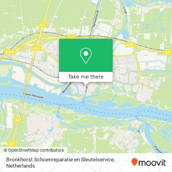 Bronkhorst Schoenreparatie en Sleutelservice, Hoogstraat 32 map