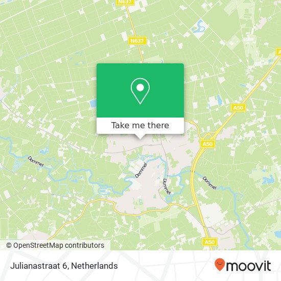 Julianastraat 6, Julianastraat 6, 5491 KB Sint-Oedenrode, Nederland map