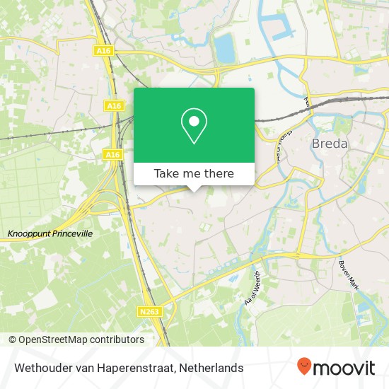 Wethouder van Haperenstraat, 4813 BJ Breda map