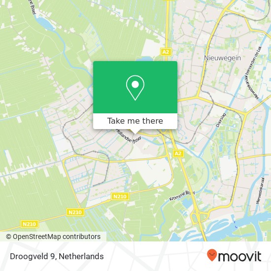 Droogveld 9, 3402 SN IJsselstein map