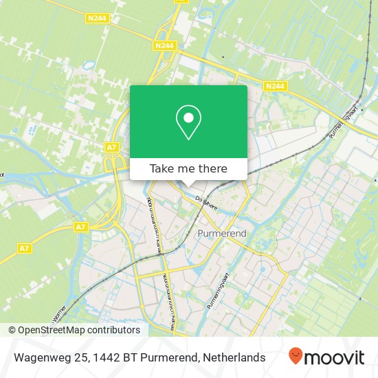 Wagenweg 25, 1442 BT Purmerend Karte