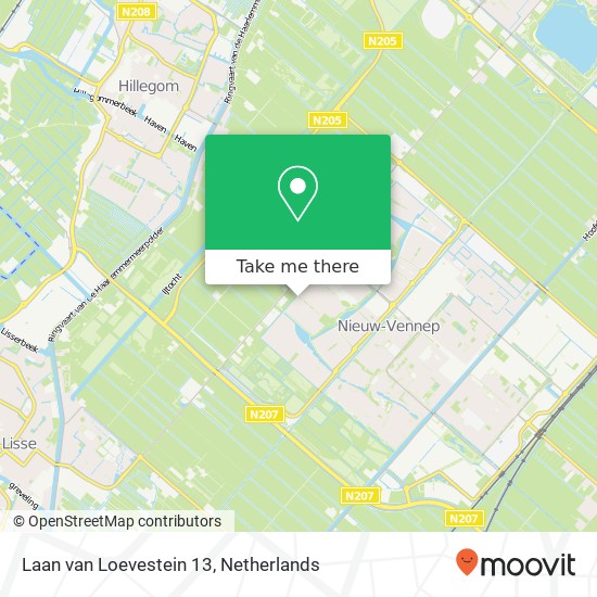 Laan van Loevestein 13, 2151 EC Nieuw-Vennep Karte