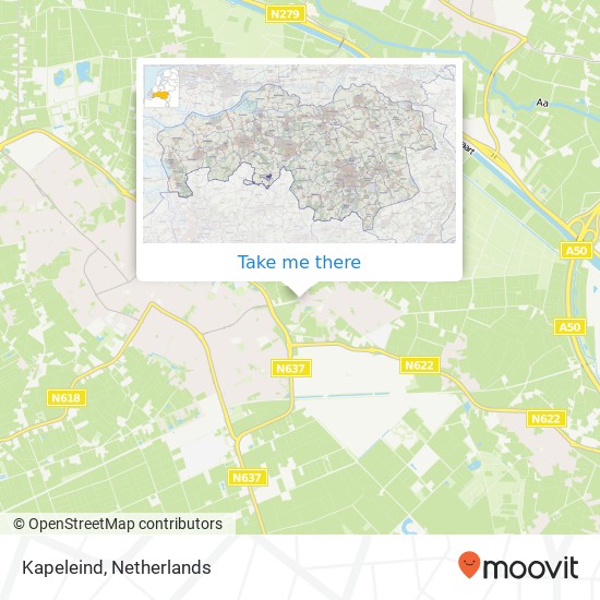 Kapeleind, 5482 Wijbosch Karte