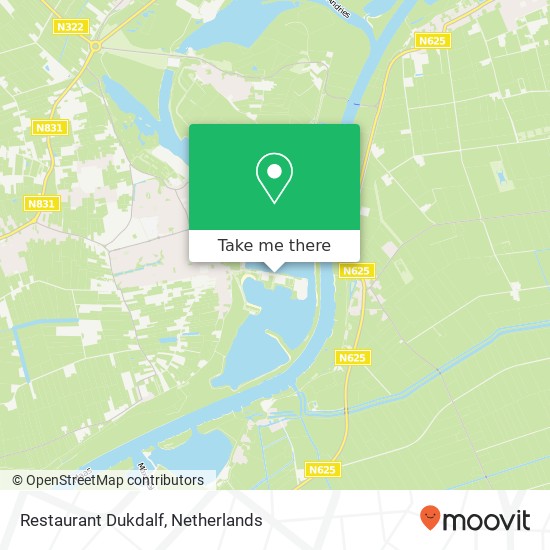 Restaurant Dukdalf, Zandstraat 9 map