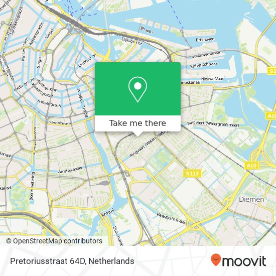 Pretoriusstraat 64D, Pretoriusstraat 64D, 1092 GJ Amsterdam, Nederland map