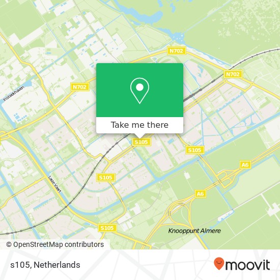 s105, 1335 HH Almere-Buiten map