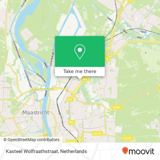 Kasteel Wolfraathstraat, 6222 TM Maastricht map