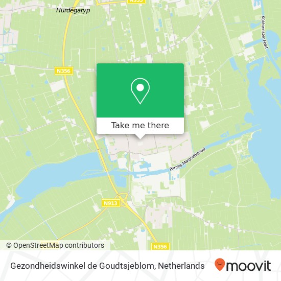 Gezondheidswinkel de Goudtsjeblom, Markt 65 map