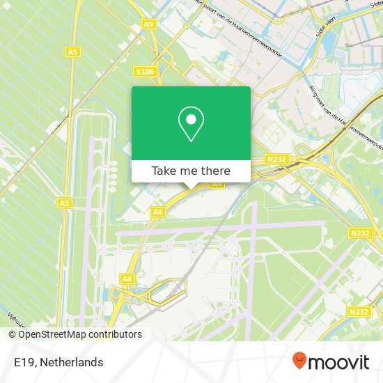 E19, 1171 Luchthaven Schiphol Karte