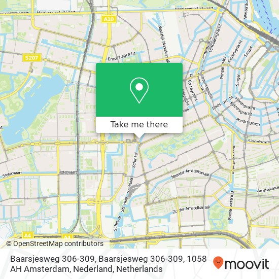 Baarsjesweg 306-309, Baarsjesweg 306-309, 1058 AH Amsterdam, Nederland map