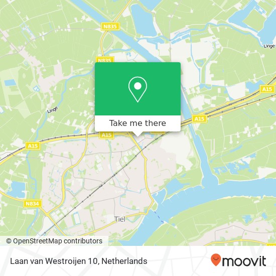 Laan van Westroijen 10, Laan van Westroijen 10, 4003 AZ Tiel, Nederland map