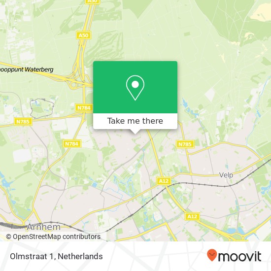 Olmstraat 1, 6823 MT Arnhem Karte