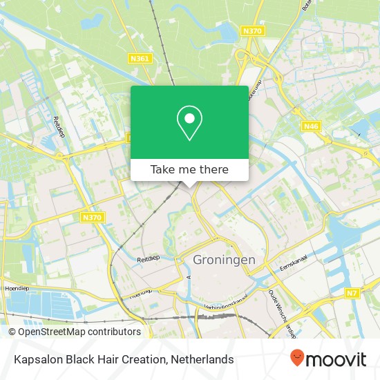 Kapsalon Black Hair Creation, Johan de Wittstraat 1 map
