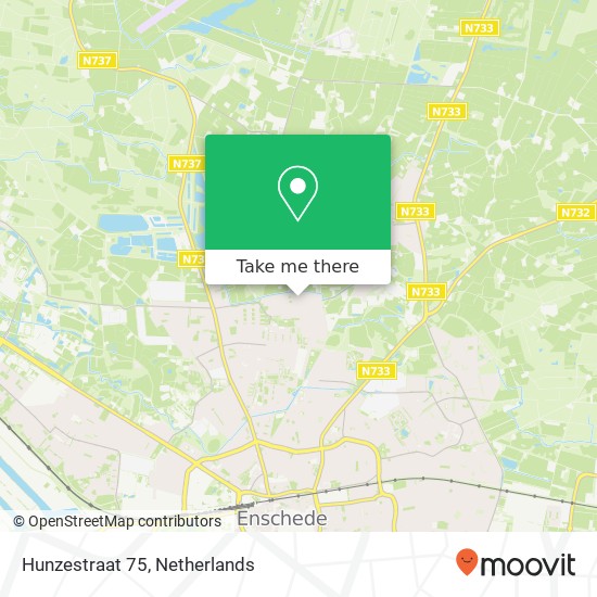 Hunzestraat 75, 7523 RV Enschede map