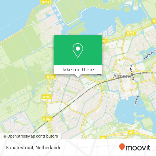 Sonatestraat, 1312 ET Almere-Stad Karte