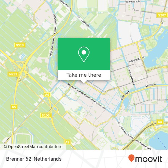 Brenner 62, 1060 NV Amsterdam map