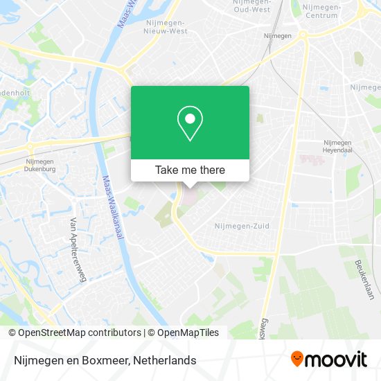 Nijmegen en Boxmeer map