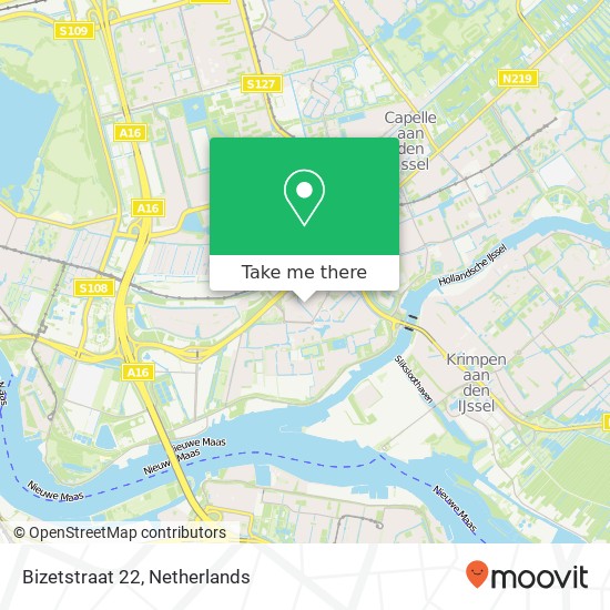 Bizetstraat 22, 2901 JT Capelle aan den IJssel map