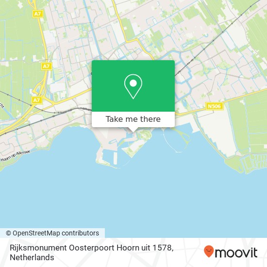 Rijksmonument Oosterpoort Hoorn uit 1578 map