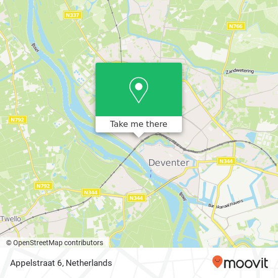 Appelstraat 6, 7412 VV Deventer Karte