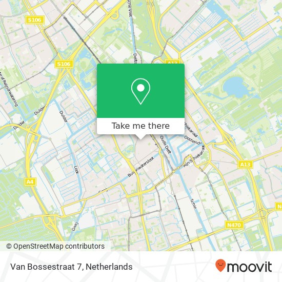 Van Bossestraat 7, 2613 CM Delft map