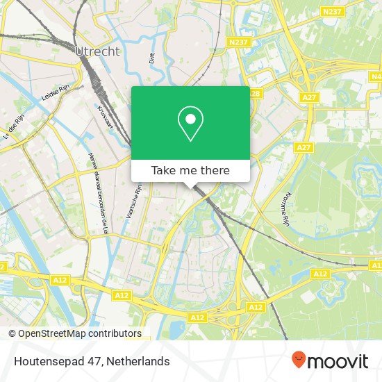 Houtensepad 47, 3523 RZ Utrecht map