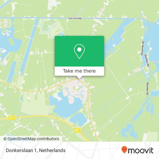 Donkerslaan 1, 9617 AN Harkstede map