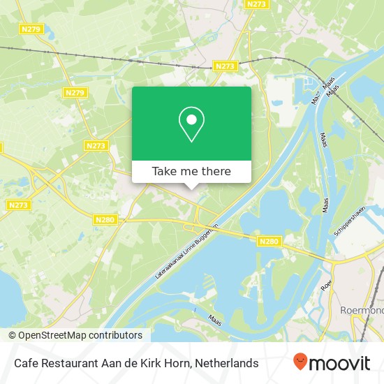 Cafe Restaurant Aan de Kirk Horn, Raadhuisplein 6 map