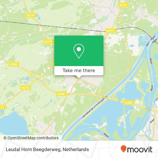 Leudal Horn Beegderweg map