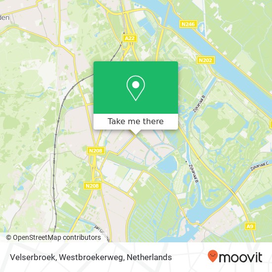 Velserbroek, Westbroekerweg map