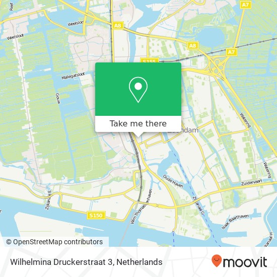 Wilhelmina Druckerstraat 3, 1506 WP Zaandam map