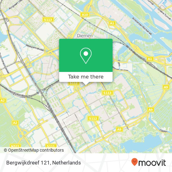 Bergwijkdreef 121, Bergwijkdreef 121, 1103 Diemen, Nederland Karte
