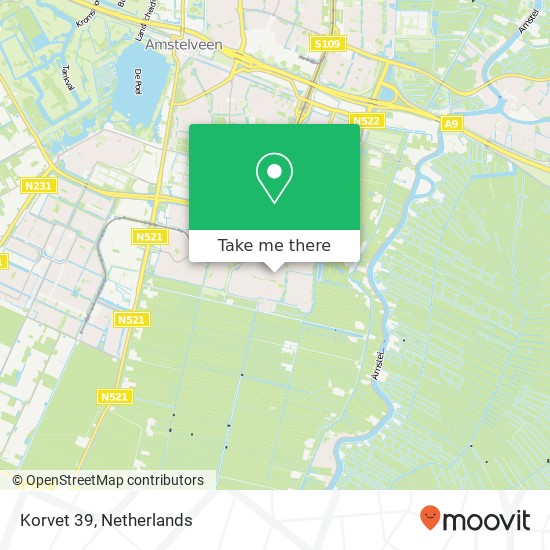 Korvet 39, 1186 WD Amstelveen map