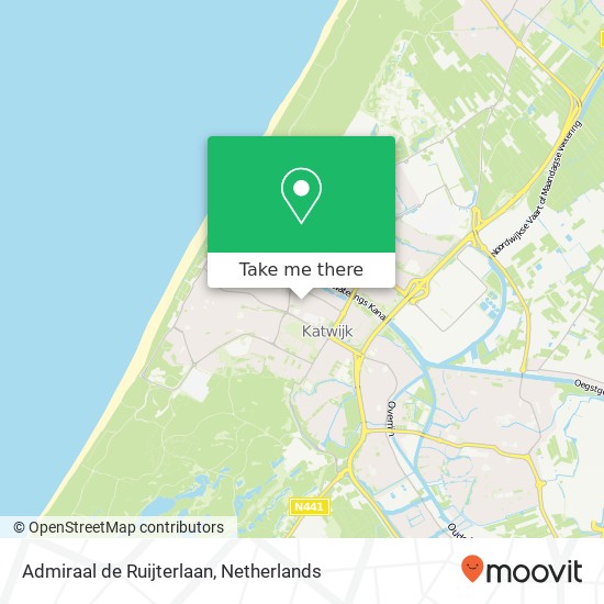 Admiraal de Ruijterlaan, Admiraal de Ruijterlaan, 2224 Katwijk aan Zee, Nederland Karte