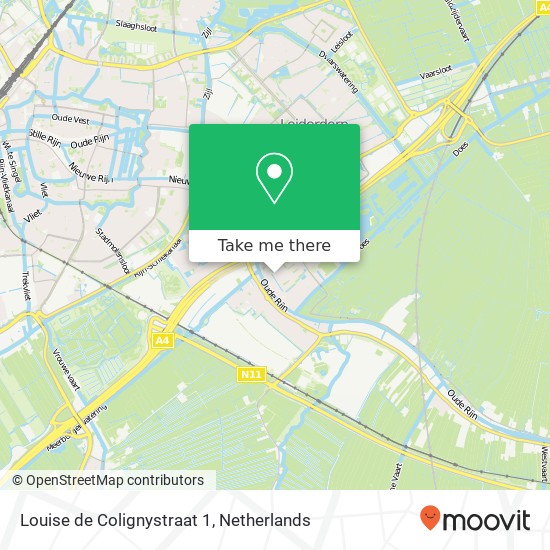 Louise de Colignystraat 1, 2351 RG Leiderdorp map