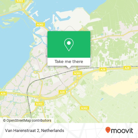 Van Harenstraat 2, 3842 GG Harderwijk map