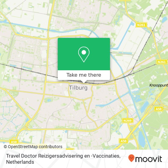 Travel Doctor Reizigersadvisering en -Vaccinaties, Spoorlaan 366 Karte