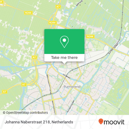 Johanna Naberstraat 218, Johanna Naberstraat 218, 1442 BG Purmerend, Nederland map