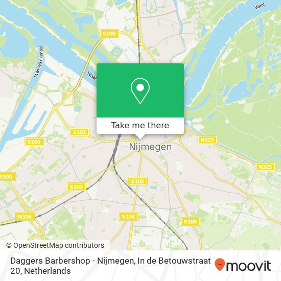 Daggers Barbershop - Nijmegen, In de Betouwstraat 20 map