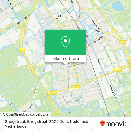 Griegstraat, Griegstraat, 2625 Delft, Nederland map