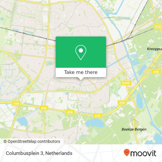 Columbusplein 3, 5021 SG Tilburg map