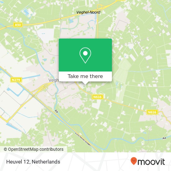 Heuvel 12, 5463 XB Veghel Karte