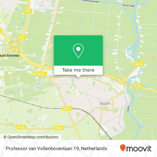 Professor van Vollenhovenlaan 19, 3741 DH Baarn map