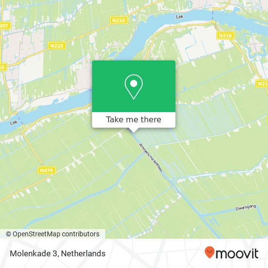 Molenkade 3, 2964 LB Groot-Ammers map