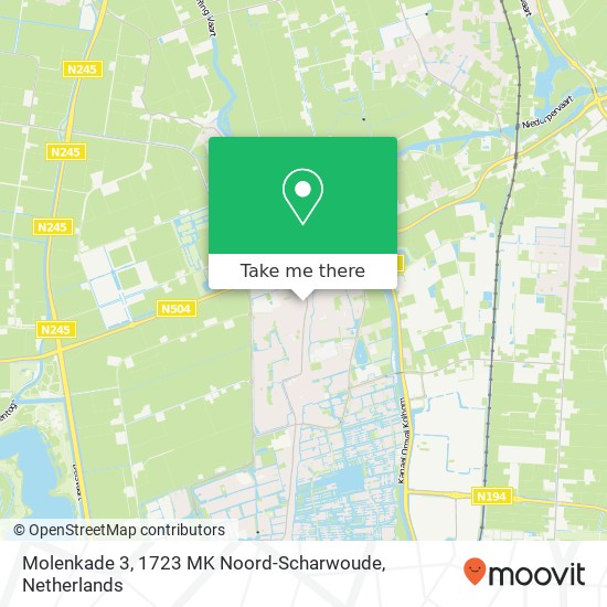 Molenkade 3, 1723 MK Noord-Scharwoude Karte