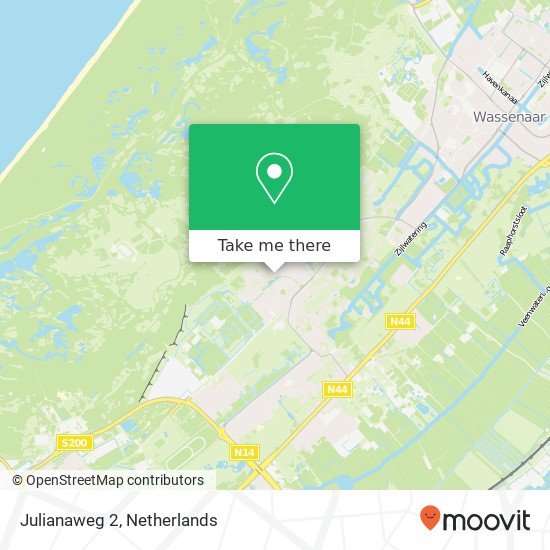 Julianaweg 2, 2243 HT Wassenaar Karte