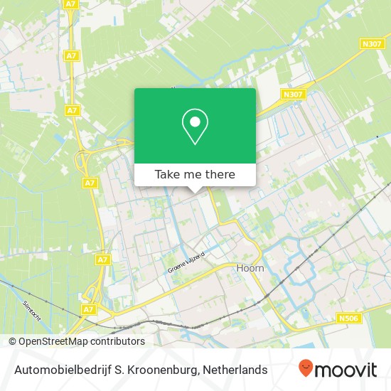 Automobielbedrijf S. Kroonenburg, Dorpsstraat 74 map