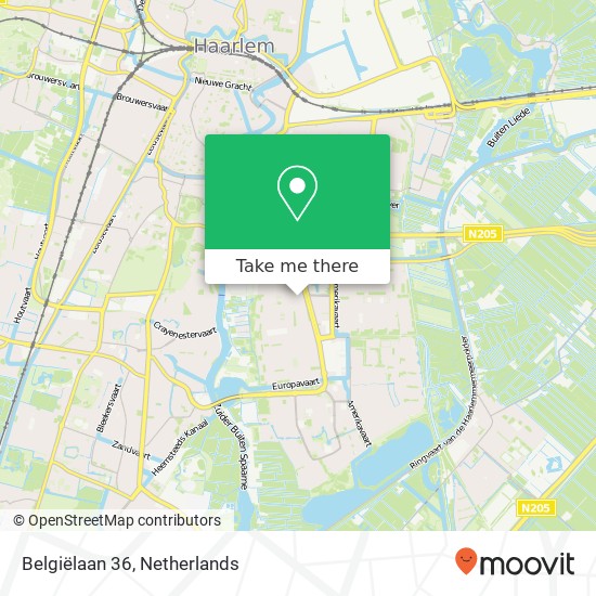 Belgiëlaan 36, 2034 AX Haarlem map